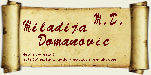 Miladija Domanović vizit kartica